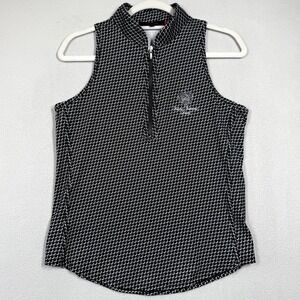 Greyson Polo Shirt Women Medium Sleeveless Top Zip Geometric Trump National Golf